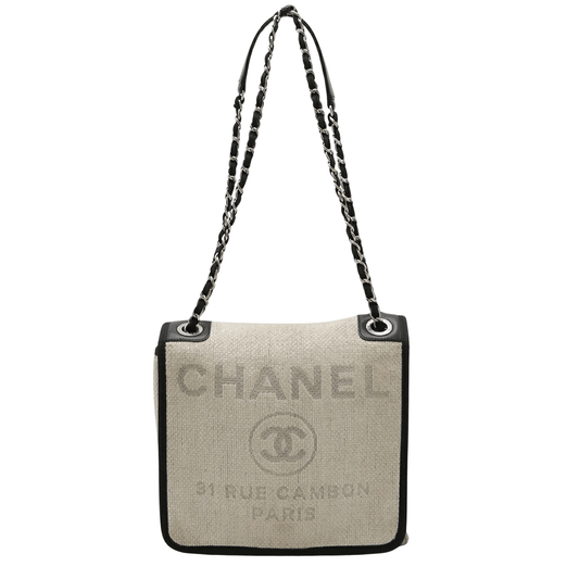 Chanel Bag | Deauville Pm Shoulder Bag Canvas Leather