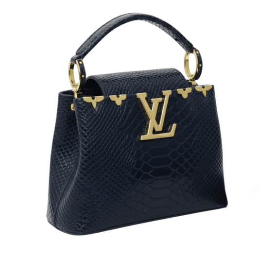 Louis Vuitton Bag | Capucines Mini Handbag Navy Python Skin Gold