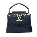 Louis Vuitton Bag | Capucines Mini Handbag Navy Python Skin Gold