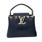 Louis Vuitton Bag | Capucines Mini Handbag Navy Python Skin Gold