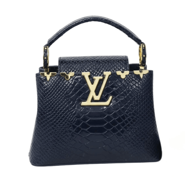 Louis Vuitton Bag | Capucines Mini Handbag Navy Python Skin Gold