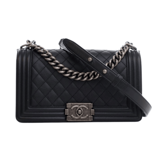 Chanel Bag | Boy Bag In Black Quilted Caviar Leather