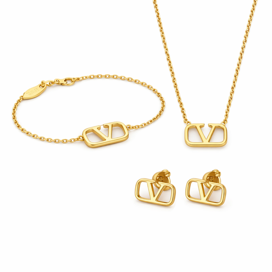 Valentino Jewelry | O Lock Bracelet Earings Clip Gold