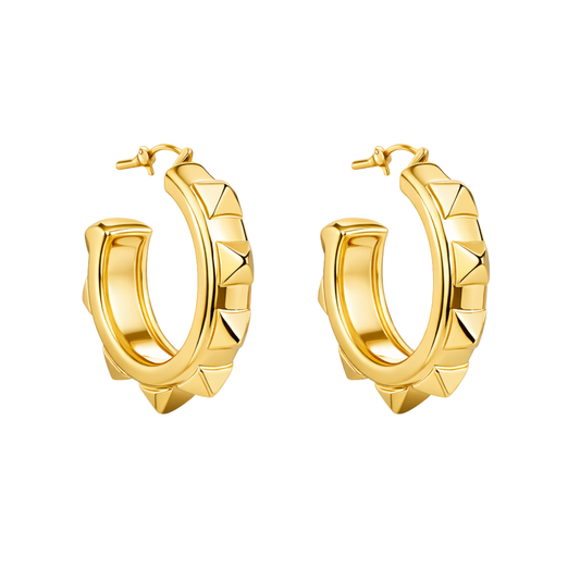 Valentino Jewelry | Rockstud Double Hoop Earrings Gold