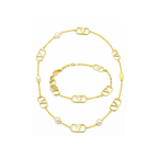 Valentino Jewelry | VLogo Signature Pearl Necklace Bracelet Set Gold
