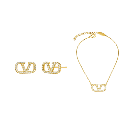 Valentino Jewelry | VLogo Signature Drop Earrings Multicolor Full Crystals