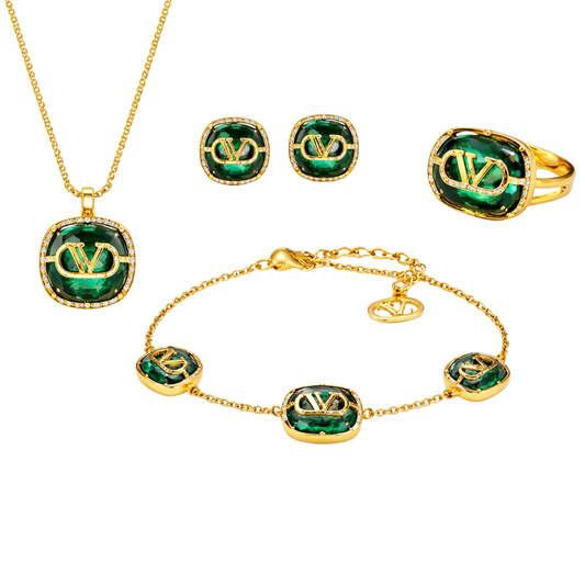 Valentino Jewelry | VLogo Signature Emerald Crystal Gold Collection