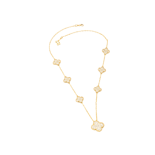 Van Cleef & Arpels Jewelry | Diamond Clover Necklace Earrings Bracelet Ring Set