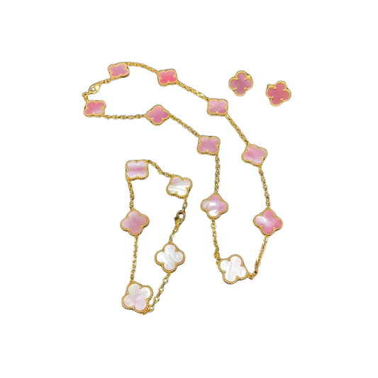 Van Cleef & Arpels Jewelry | Alhambra Jewelry Set Gold Pink Mother Pearl