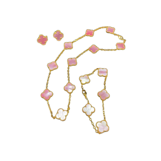Van Cleef & Arpels Jewelry | Alhambra Jewelry Set Gold Pink Mother Pearl