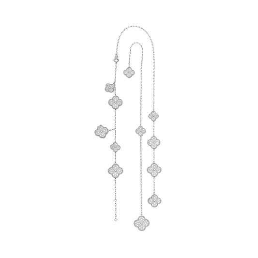 Van Cleef & Arpels Jewelry | Alhambra Jewelry Set Silver Crystals