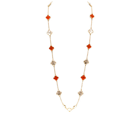Van Cleef & Arpels Jewelry | Red Clover Necklace Earring Bracelet