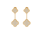 Van Cleef & Arpels Jewelry | Dangle Earrings Gold Full Crystals