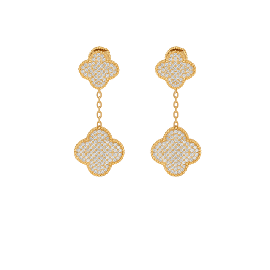 Van Cleef & Arpels Jewelry | Dangle Earrings Gold Full Crystals