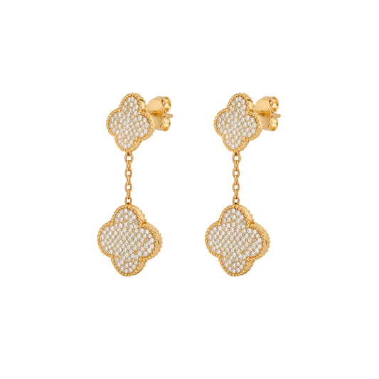 Van Cleef & Arpels Jewelry | Dangle Earrings Gold Full Crystals
