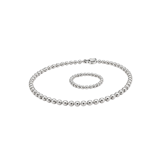 Van Cleef & Arpels Jewelry | Perlee Beads Silver Bracelet and Ring Set