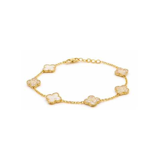Van Cleef & Arpels Jewelry | Vintage Alhambra 5-Motif Bracelet Gold