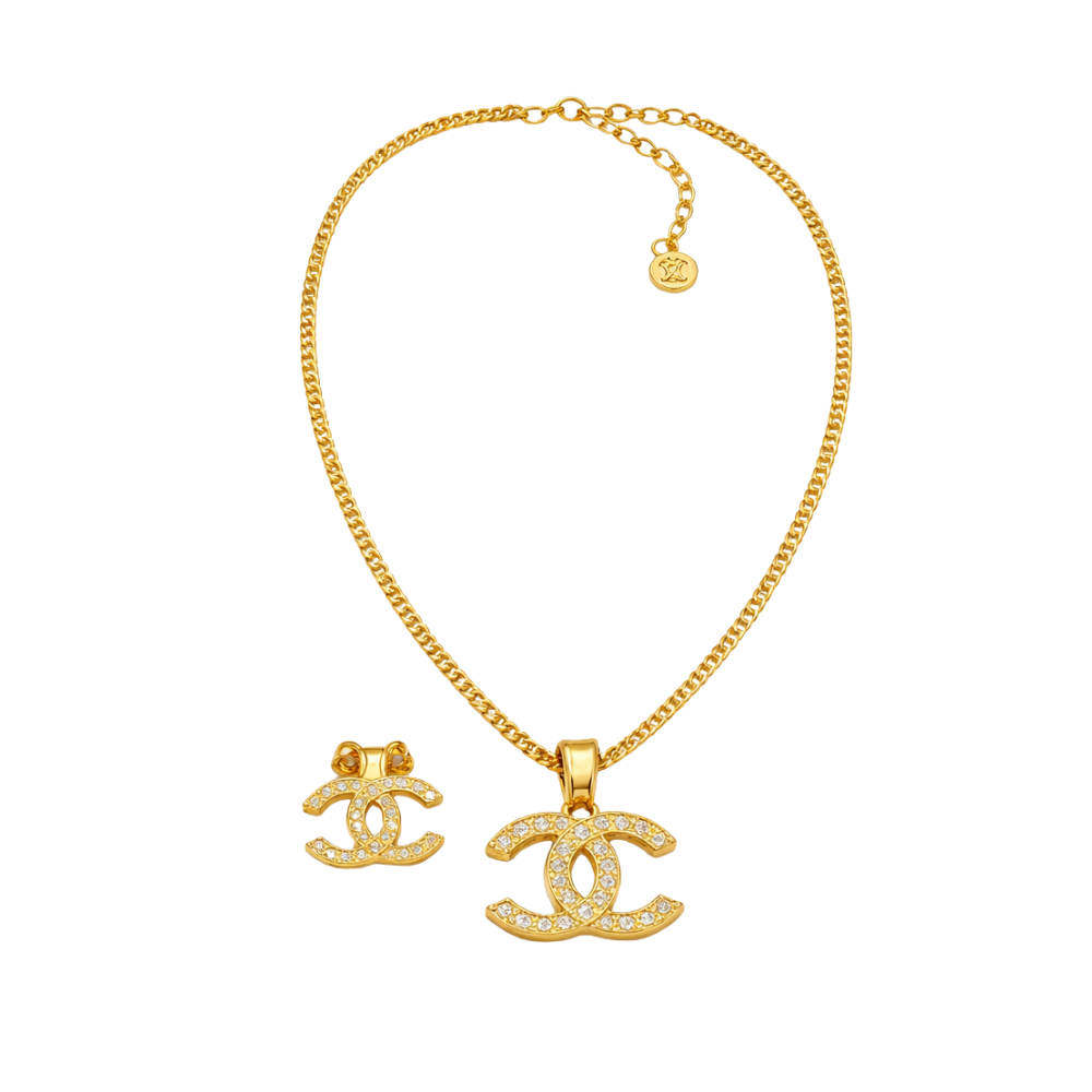 Chanel Jewelry | Vintage Alhambra Diamond Jewelry Set Yellow Gold