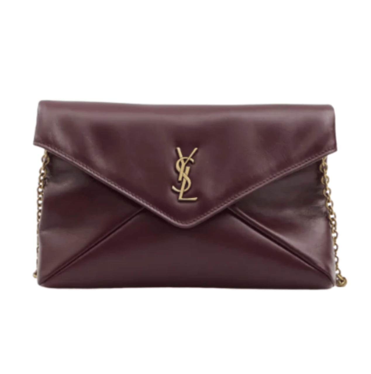 YSL Bag | Cassandre Flap Chain Shoulder Bag Dark Ruby Calfskin Leather