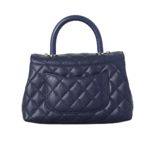 Chanel Bag | Coco Handle Mini Bag Navy Blue Caviar Leather