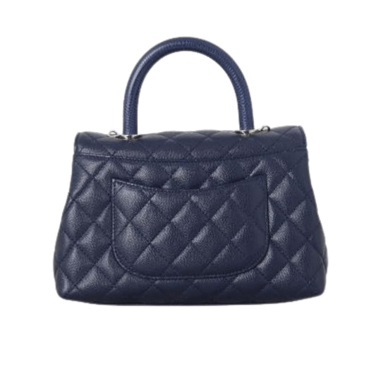 Chanel Bag | Coco Handle Mini Bag Navy Blue Caviar Leather