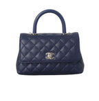 Chanel Bag | Coco Handle Mini Bag Navy Blue Caviar Leather