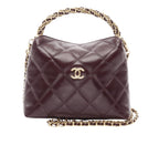 Chanel Bag | Hobo Bag Deep Burgundy Quilted Leather Gold-Tone Hardware