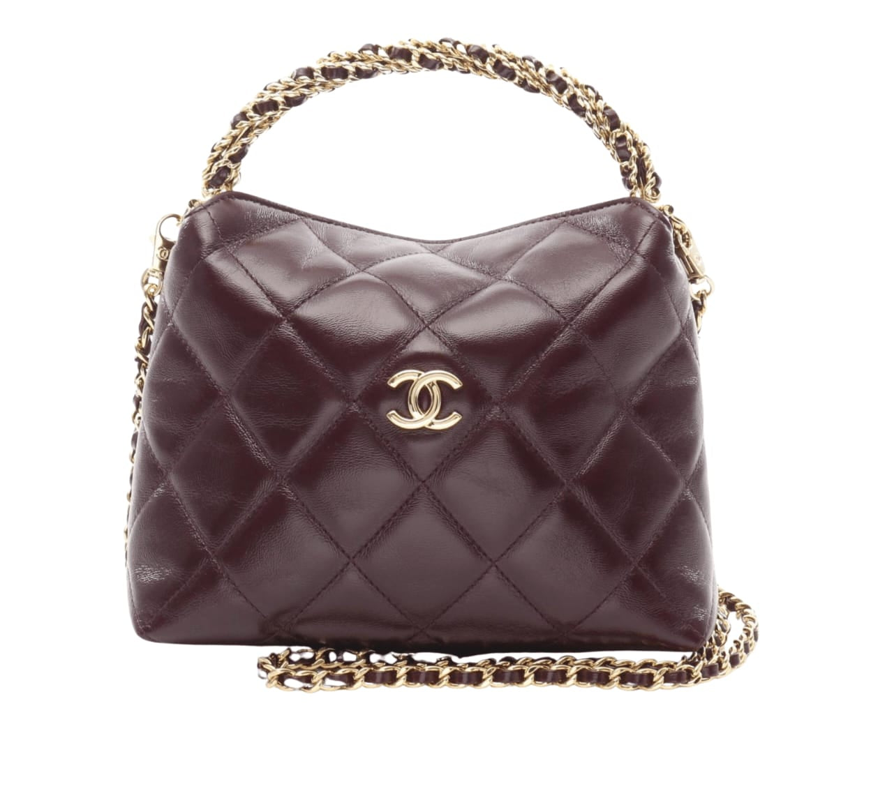 Chanel Bag | Hobo Bag Deep Burgundy Quilted Leather Gold-Tone Hardware