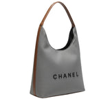 Chanel Bag | Deauville Canvas Tote Bag Brown Leather