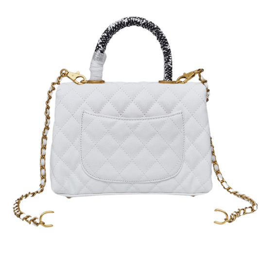 Chanel Bag | Small Flap Bag Top Handle Quilted Leather