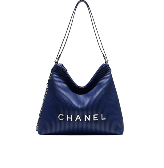 Chanel Bag | Hobo Bag Pleated Leather Material  Silver