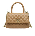 Chanel Bag | Mini Coco Handle Flap Bag Caramel Beige Caviar Leather