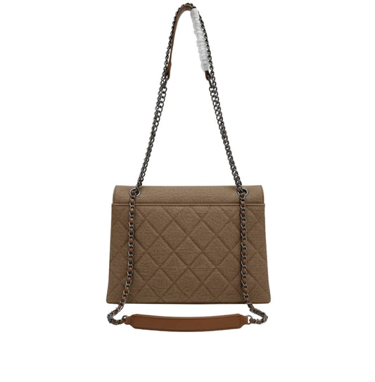 Chanel Bag | Timeless Classic Flap Bag Beige Jersey Material.