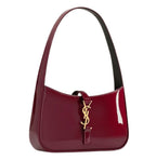 YSL Bag | Le 5 À 7 Mini Patent-Leather Shoulder Bag Dark Red