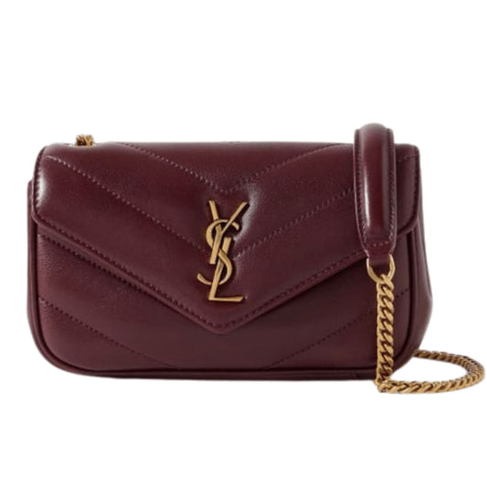 YSL Bag | Loulou Mini Bag Burgundy Hue