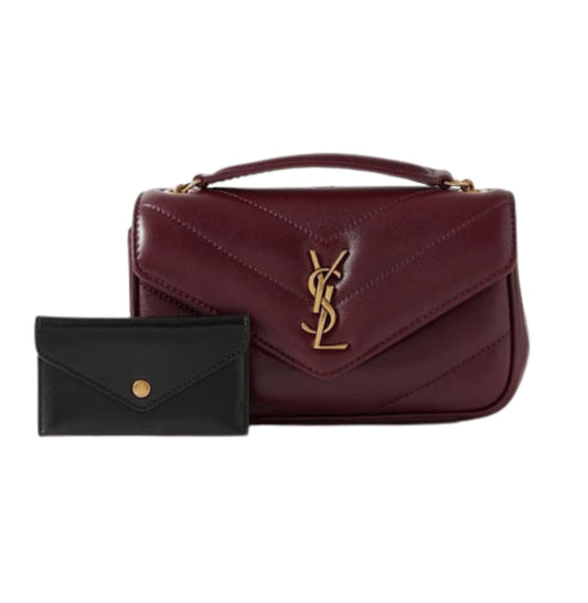 YSL Bag | Loulou Mini Bag Burgundy Hue