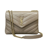 YSL Bag | Loulou Small Chain Bag Taupe Calfskin Leather