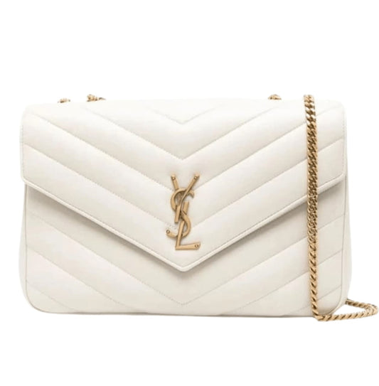 YSL Bag | Loulou Shoulder Bag White