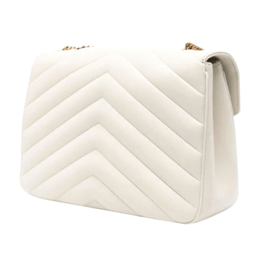 YSL Bag | Loulou Shoulder Bag White