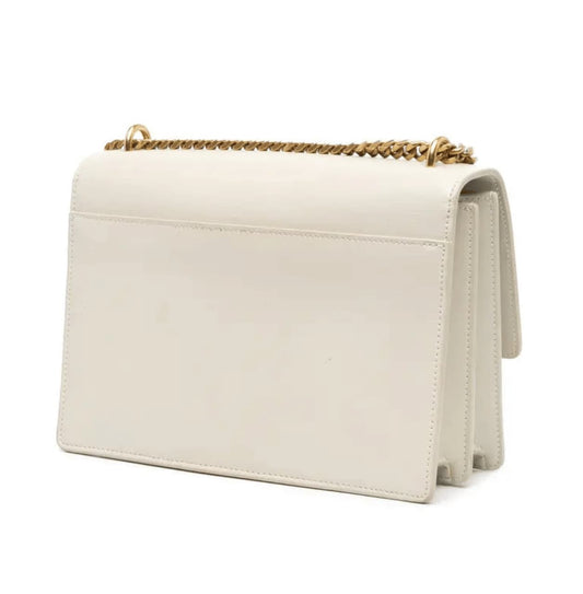 YSL Bag | Sunset Medium Shoulder Bag White Calfskin Leather