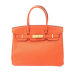 Hermes | Poppy Clemence Leather Birkin 30 Bag Orange