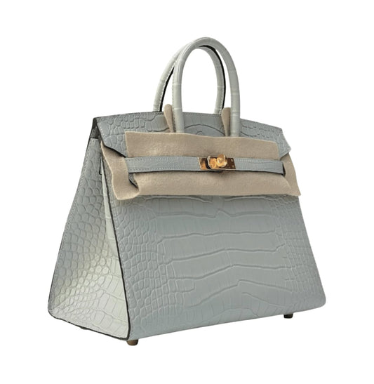 Hermès Bag | Birkin 25 Handbag Pale Grey Silvery Undertones