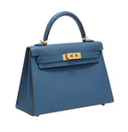 Hermès Bag | Mini Kelly 20 Sellier Handbag Deep Blue Hue Gold Hardware