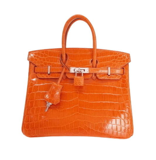 Hermès Bag | Birkin Handbag Crocodile Skin Orange