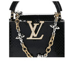 Louis Vuitton Bag | Snakeskin Flower Chain Capucines Mini Bag Black