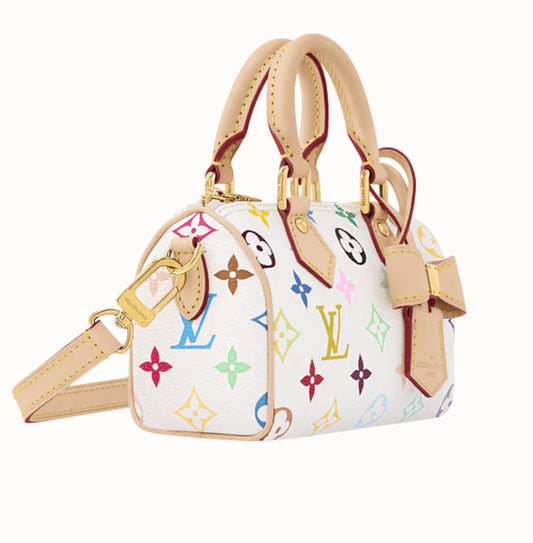 Louis Vuitton Bag | X Takashi Murakami Nano Speedy Multicolor White Canvas