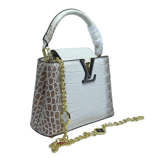 Louis Vuitton Bag | Capucines Mini Bag White Brown Crocodilian Leather