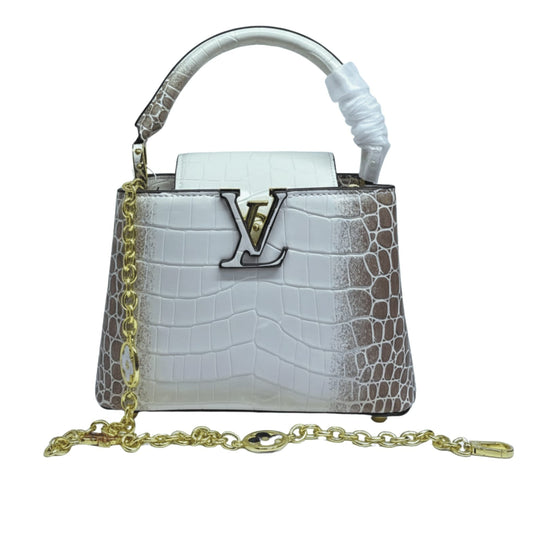 Louis Vuitton Bag | Capucines Mini Bag White Brown Crocodilian Leather