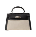 Hermès Bag | Mini Kelly 2 Black White Canvas Palladium Hardware
