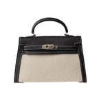 Hermès Bag | Mini Kelly 2 Black White Canvas Palladium Hardware